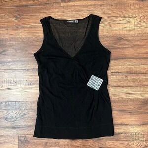 Mexx Black Tank Wrap Style Silver Buckle Y2K Going Out Top Women S Mcbling Party